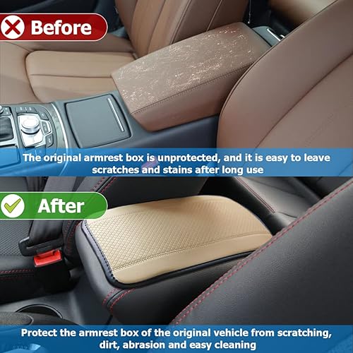 Miniatura 6 de Almohadilla para consola central de automóvil, funda de piel sintética, impermeable, antideslizante, suave, protector de cojín, accesorios de