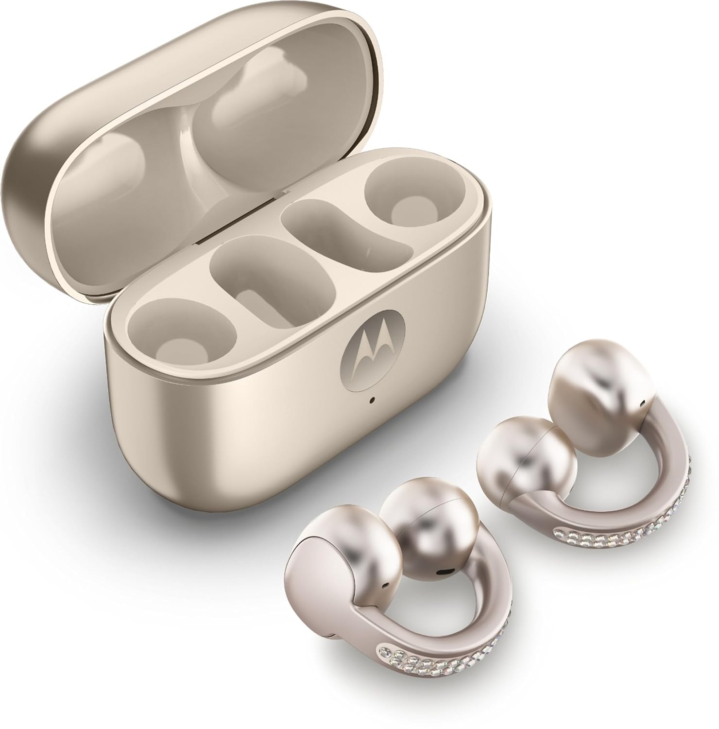 Motorola Moto Buds Loop TWS (French Oak) | Open-Ear Design with Sound by Bose | 12mm Premium Drivers | 31H Playback, Fast Charge 10m=3H | CrystalTalk AI Dual Mics | IP54 | Lightweight Fit | BT 5.3