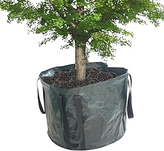 Bolsas de cultivo de árboles, macetas gruesas resistentes, bolsas de plantación transpirables no tejidas con asas, jardinería al aire libre y verduras, 70 x 50 cm, color negro