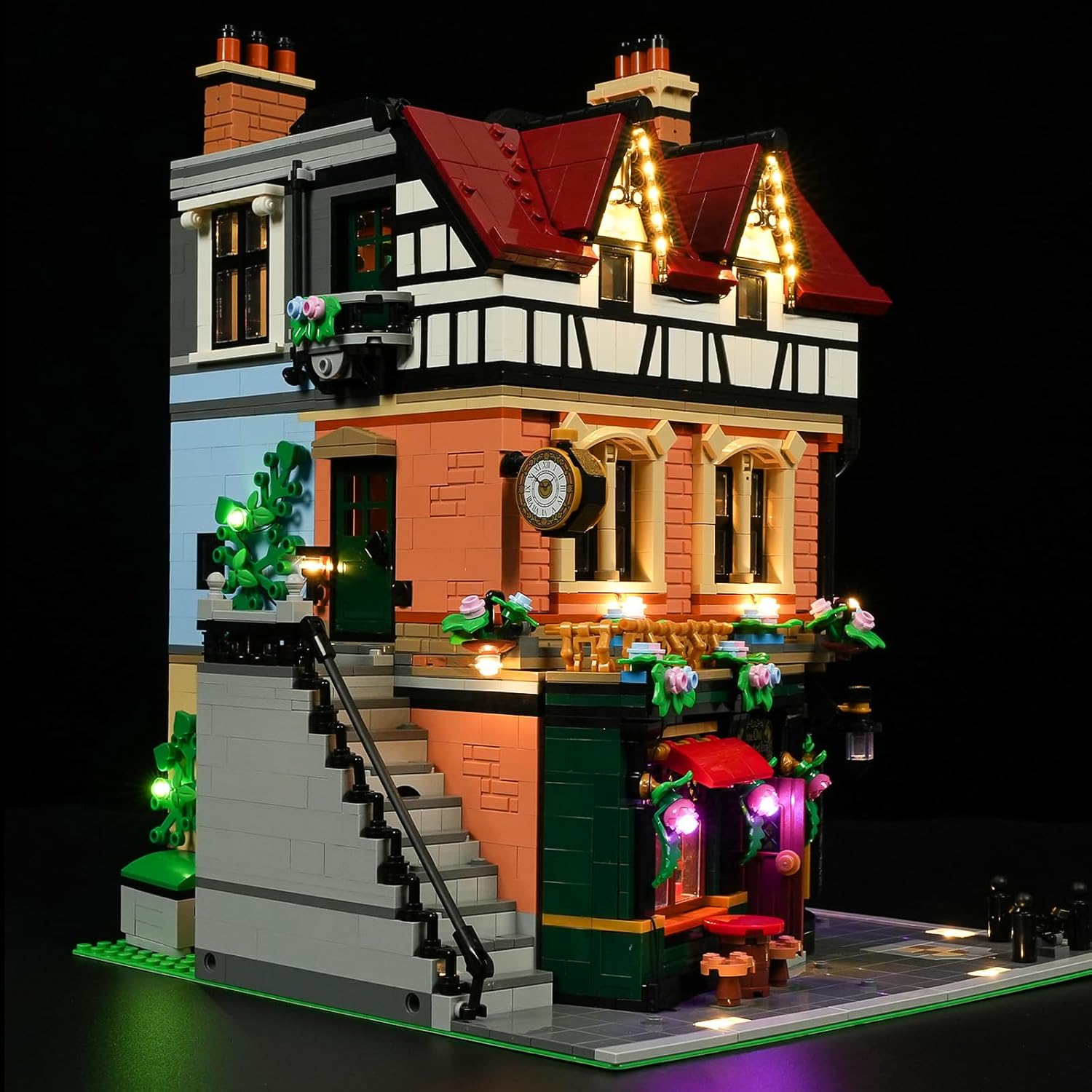 LED Light Kit Compatible with Lego Icons Tudor Corner, Compatible with Lego 10350 (Lights Only, No Models)