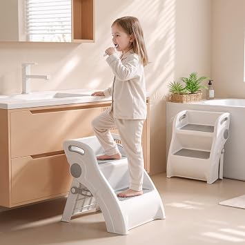 Foldable Toddler Step Stool for Bathroom Sink, Kids Step Stool