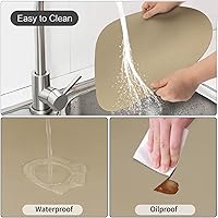 Vista 74 de Faux Leather Placemats and Coasters Set of 2, Round Leather for Dinner Table Mats Heat Resistant Non-Slip Washable Insulation Coffee Mats Kitchen