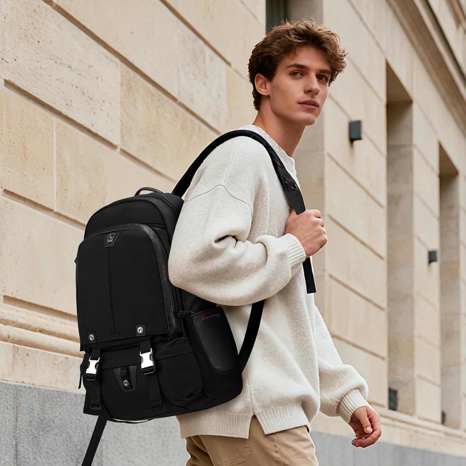 OIWAS 18 Inch Laptop Backpack, Travel Laptop Backpack with Shoe Compartment, Carry On Backpack Flight Approved, Business Casual Daypack for College, Business Trip