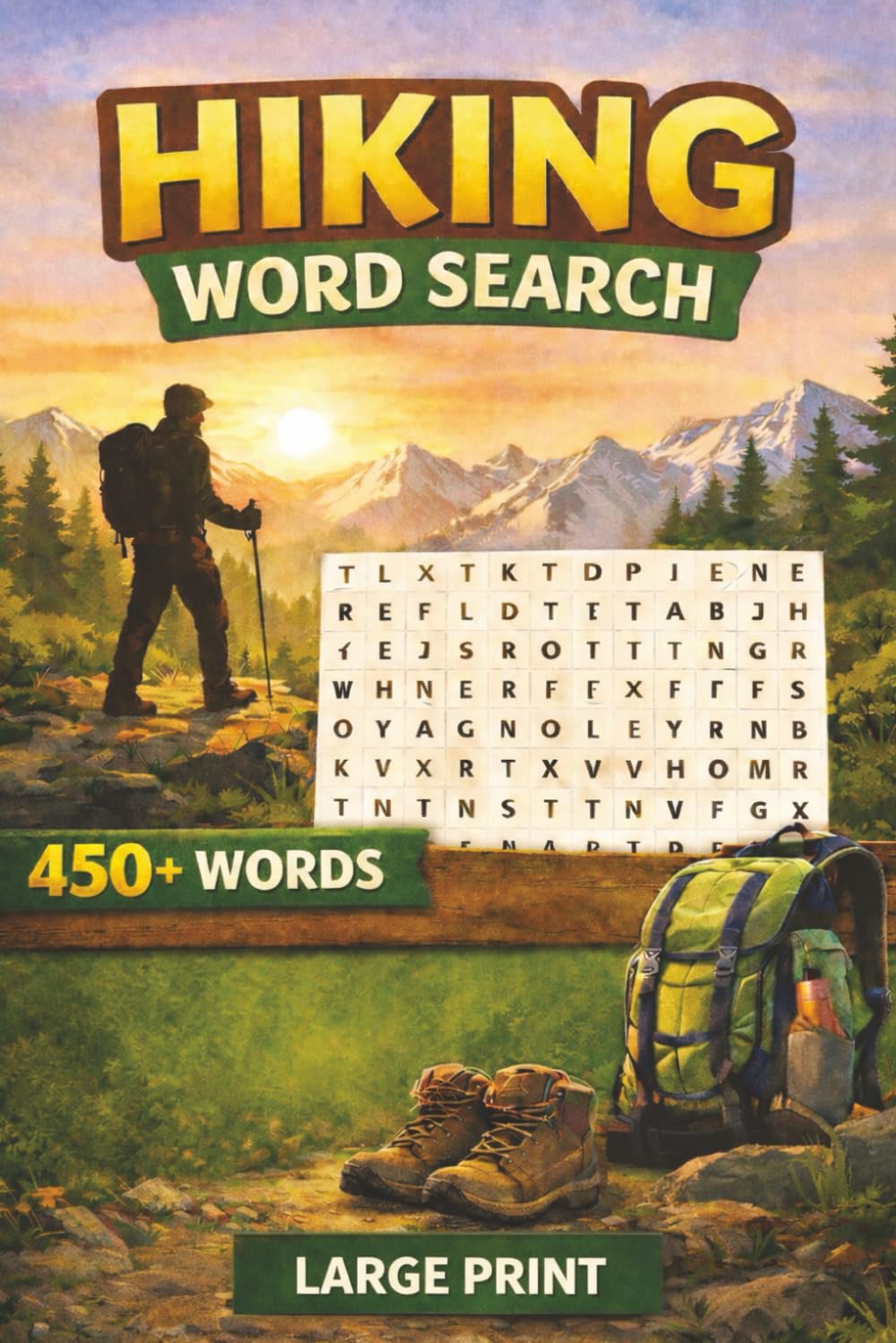 Hiking Word Search: Fun puzzles with 450+ words and terms about all things Hiking!!