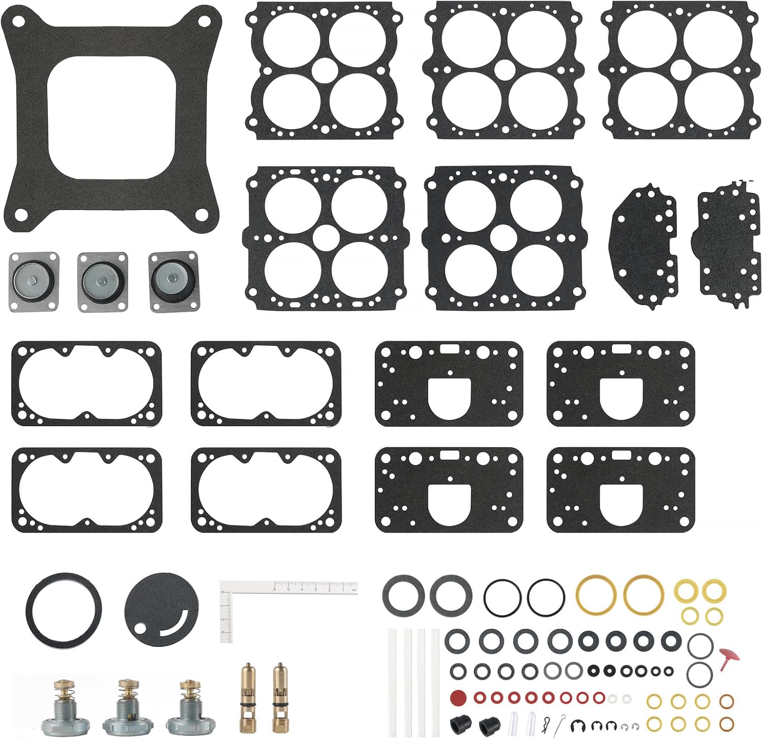 37-485 Carburetor Rebuild Kit Fit for Holley 4 Barrel Gasoline Double Pumper Carburetors (Models 4150, 600, 650, 700, 750, 800, 850 CFM)