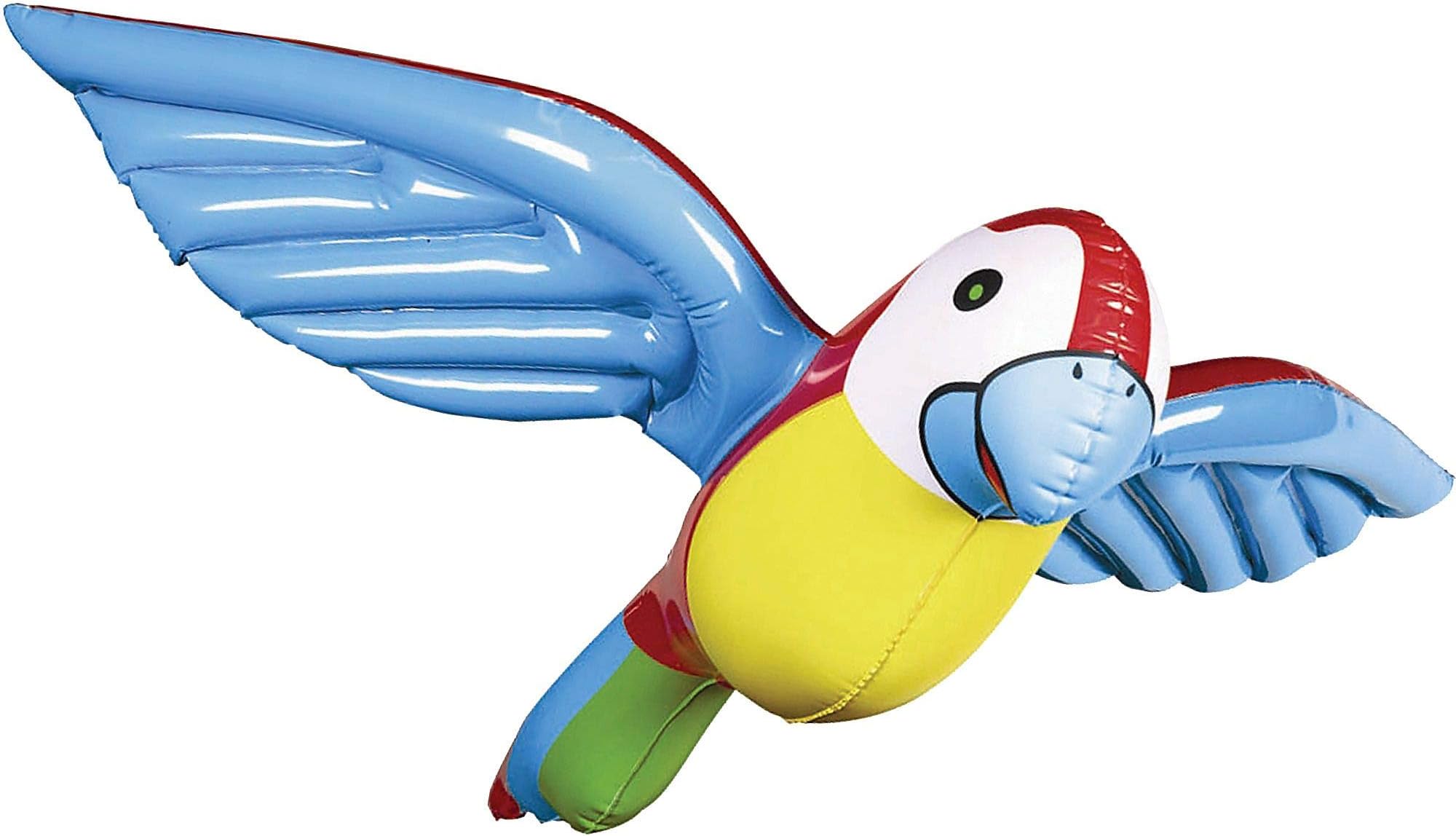 Multicolor Plastic Inflatable Parrots - 23", Premium Tropical Bird Decorations for Parties, Beach & Home