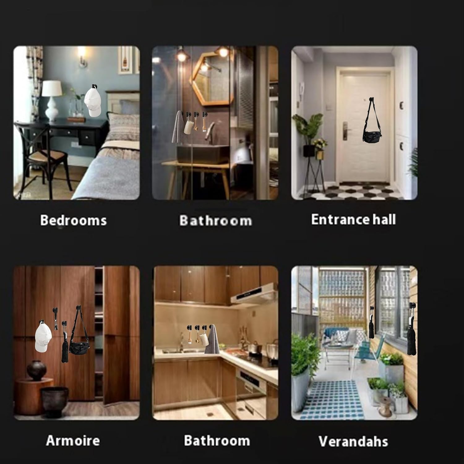 2PCS Bathroom Towel Hook Robe Coat Hook Stainless Steel Hook for Bathroom Bedroom Kitchen