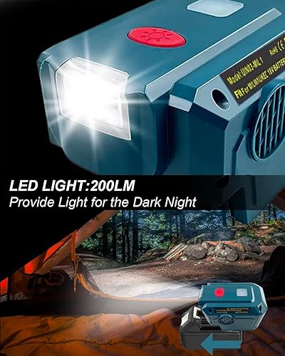 Miniatura 3 de Generador Inversor de Potencia de 200W Compatible con Batería de Litio de 18V de Makita, DC 18V a AC 110V-120V Estación de Energía Portátil con