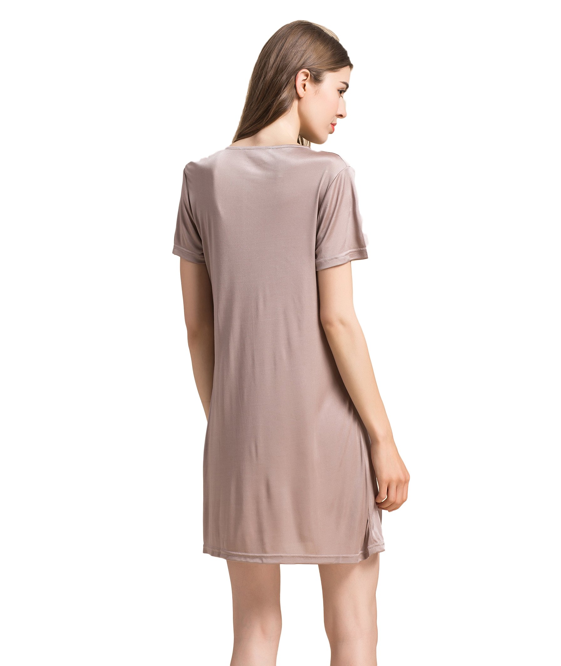 Tulpen Damen Seide Schlafkleid Kurzarm Stretch Unterhemd Knit Fabric