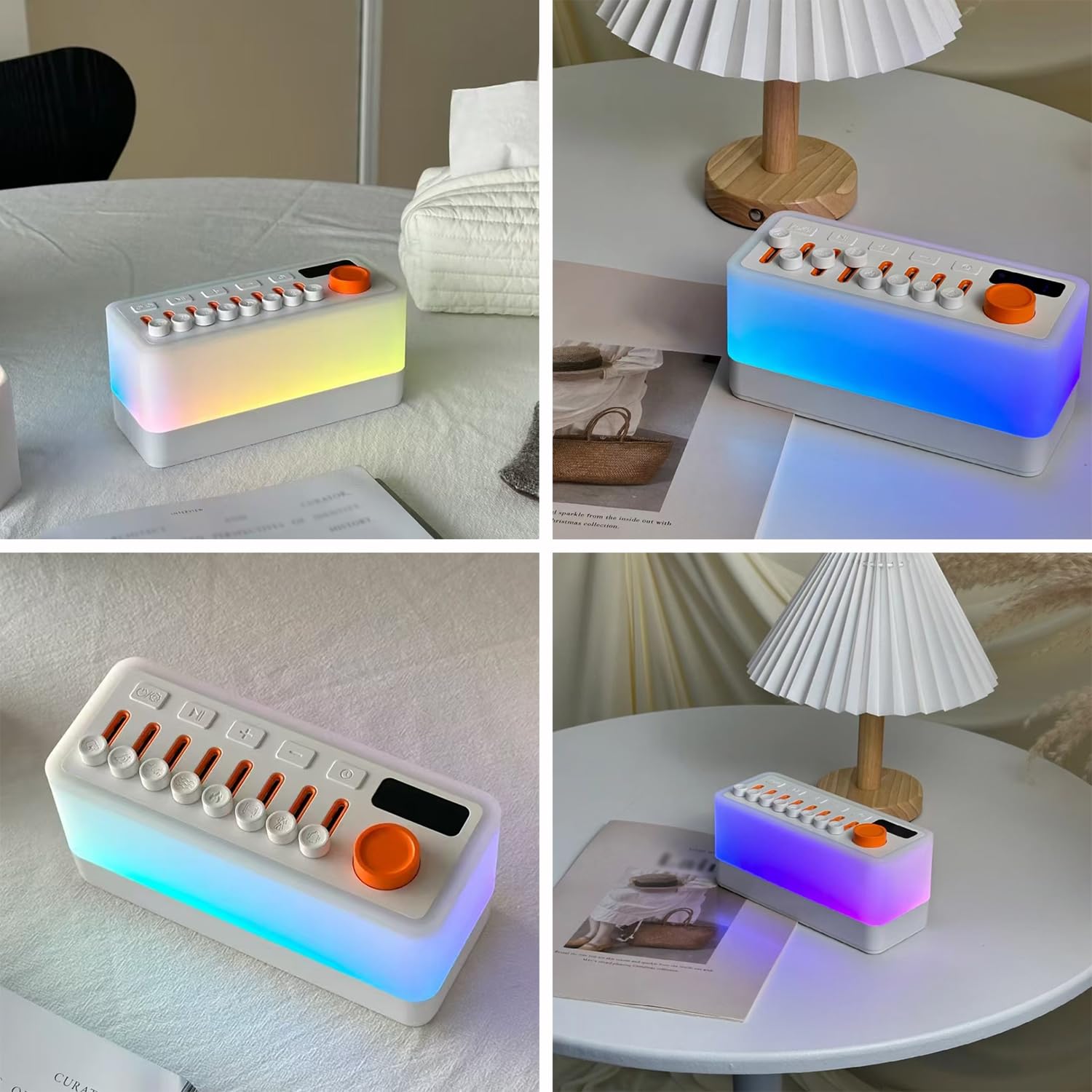 Macchina del suono con suoni della natura, luci ambientali, timer per dormire e meditazione