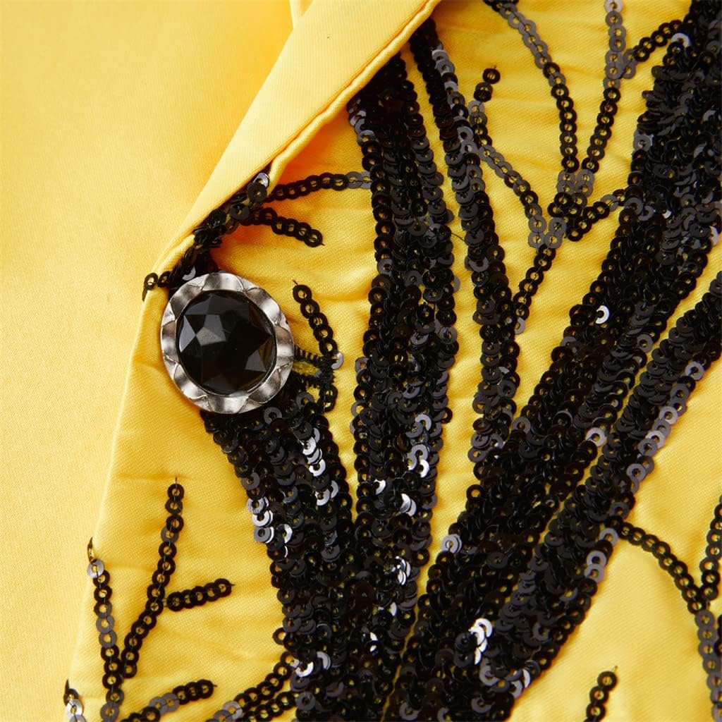 Shiny Sequins Flash Men Nightclub Shawl Collar Buckle Tuxedo Suit and Jacket Wedding Party Stage Costume