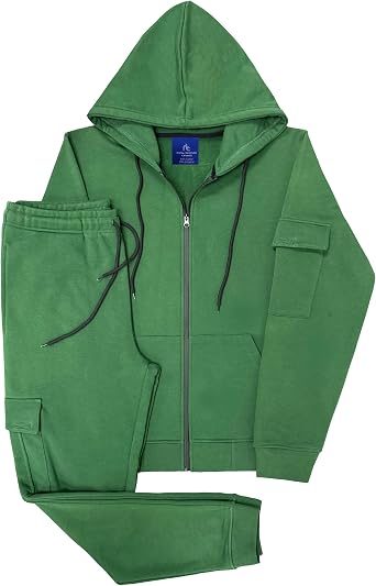 Mens 2-Piece Jogger Sweatsuit - 450GSM Winter Fleece with Utility Pockets