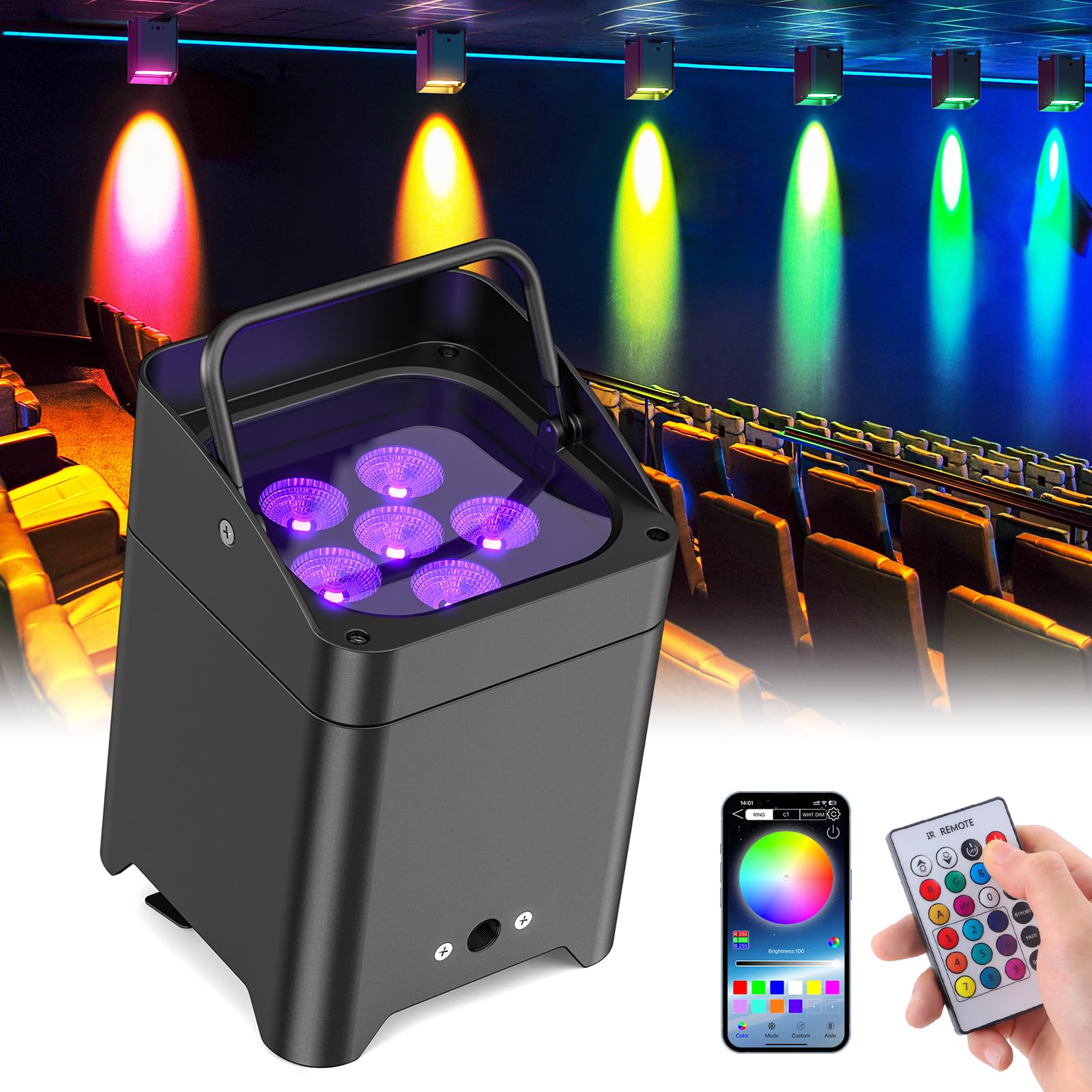 Amazon.co.jp: U`King 6x18W RGB LED 舞台照明 ステージライト