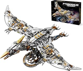 Display Model Mechanical Pterosaur Building Set with Adjustable Limbs, 1266+PCS, Light Up Home Office Decor