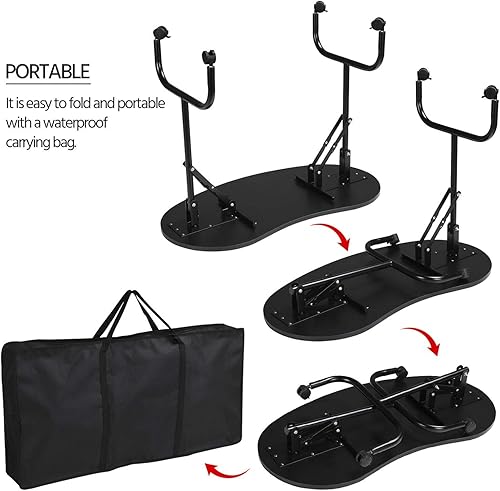 Miniatura 15 de Yaheetech Mesa de manicura portátil y plegable de 37 pulgadas, estación de trabajo con cajón grande, almohadilla de muñeca para cliente, ruedas