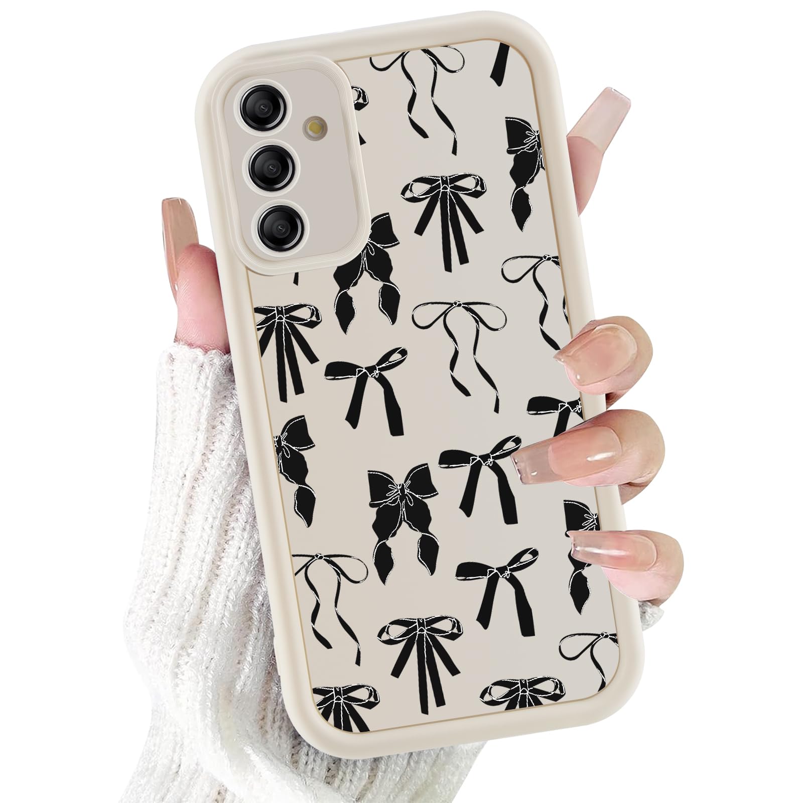 Confezione da 2 custodie per telefono per Samsung Galaxy S24 Plus 5G 6,7 pollici, estetico nastro nero fiocco modello stampa design donne ragazze custodia morbida sottile antiurto TPU