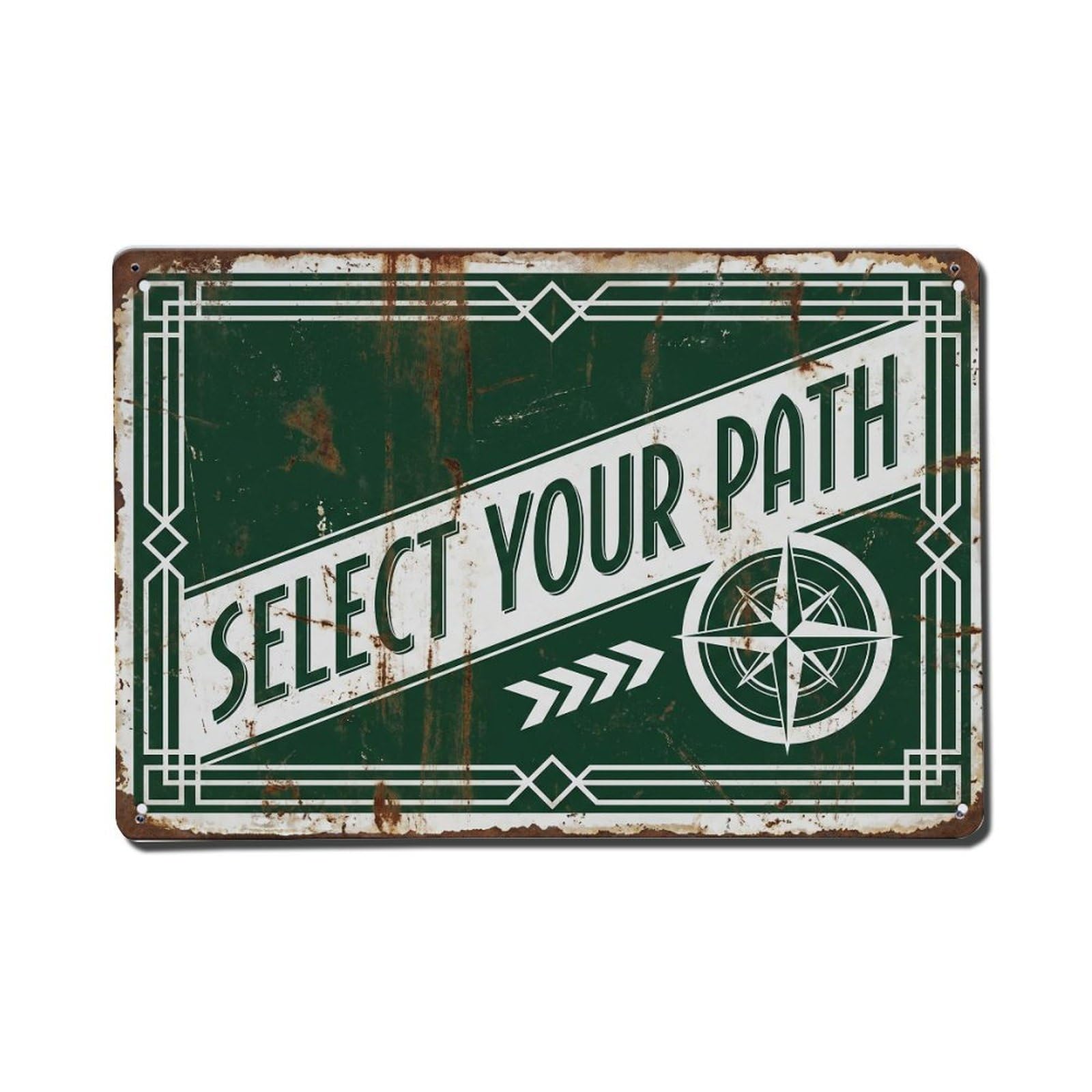 Select Your Path Decision Retro Motivational Slogans Vintage Metal Tin Sign Wall Decor for Cafe, Club, Garden Metal Poster 8x12Inch