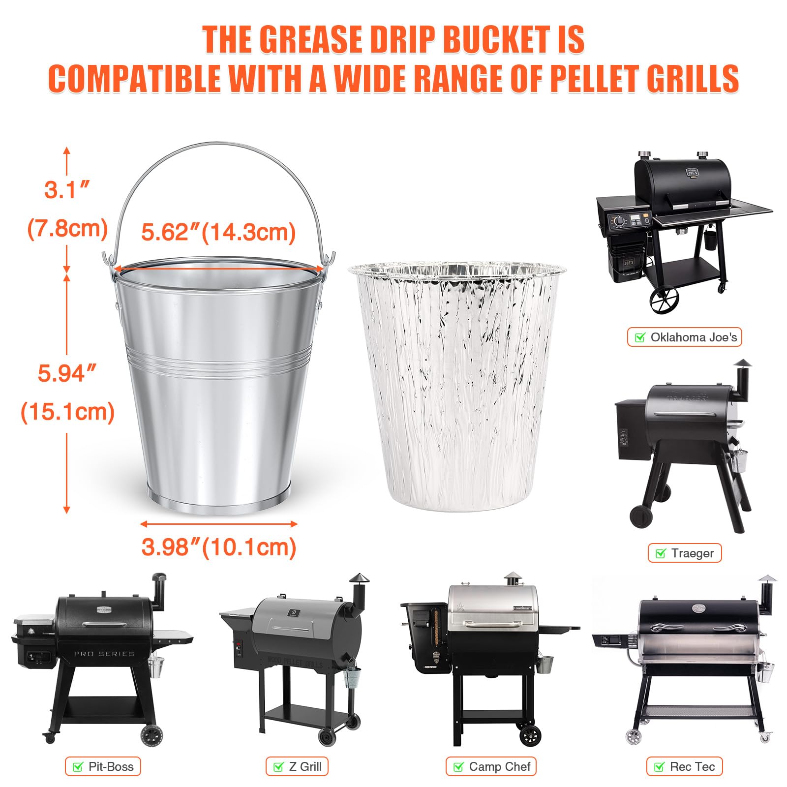 Traeger Accessories Grease Bucket For Traeger Pit Boss Oklahoma