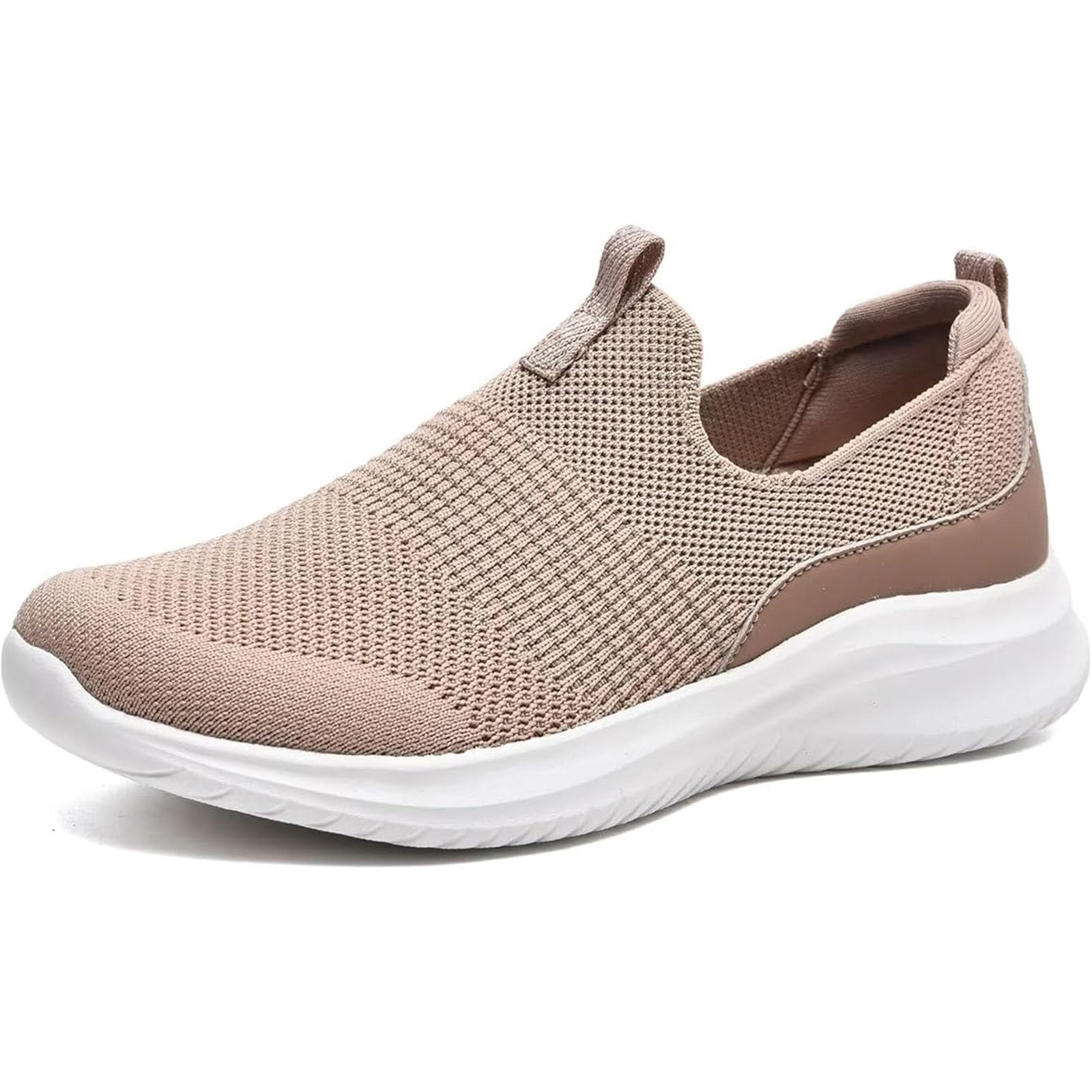 TIOSEBON Damen Walking Tennisschuhe Strick Leichtgewicht Slip-On Atmungsaktives Mesh Bequeme Weiche Mode Sneaker