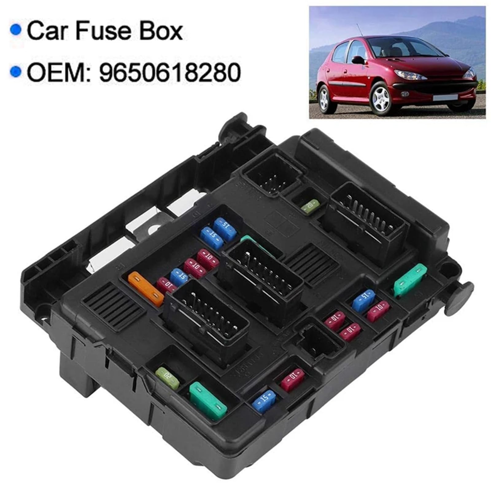 Boîte à fusibles automobile 9650618480 9643537880 pour 206 207 307 406 C2 C5 6500Y3 9650618280 S118470003 U118470003 S118470005K, entretien de voiture