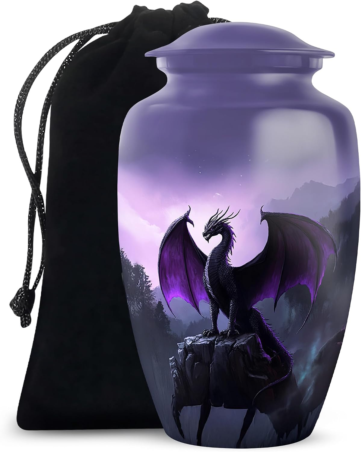 Purple Dragon Urn for Men Ashes Adult Male, Urns for Human Ashes Adult for Burial, Funeral Large Urns for Human Ash (Size - 10inch)