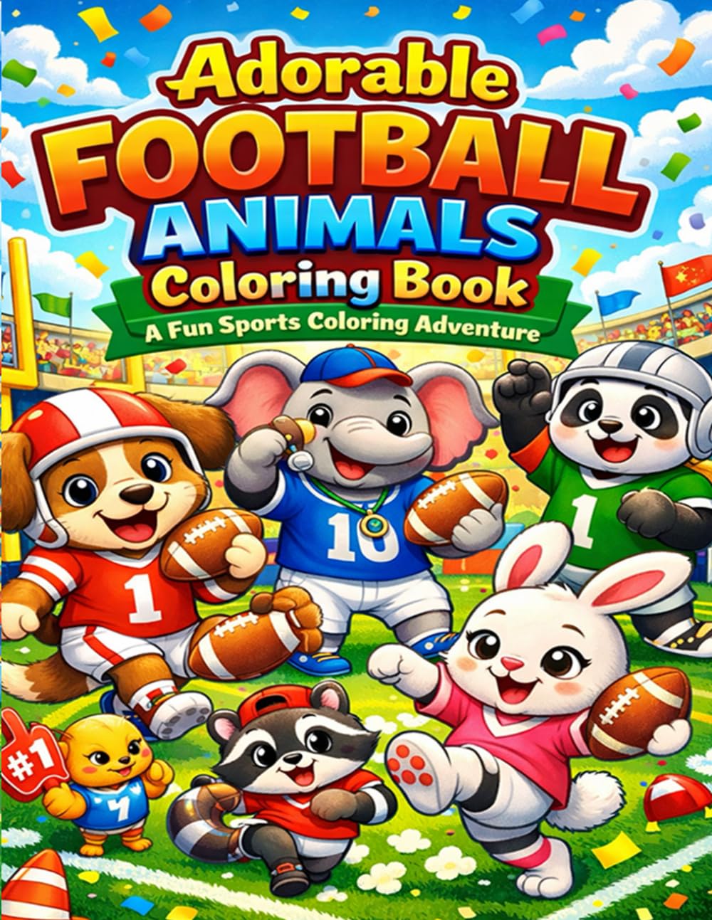 Adorable Football Animals Coloring Book: A Fun Sports Coloring Adventure