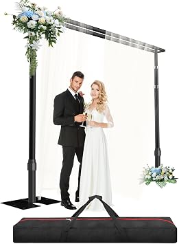 8.9x10ft Pipe and Drape Backdrop Stand Double Crossbar -Black