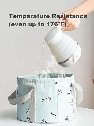 Miniatura 7 de Cuenca de baño plegable de 24 litros para remojar pies grandes para hombres, portátil, cubo de agua para viajes y campamento, color gris