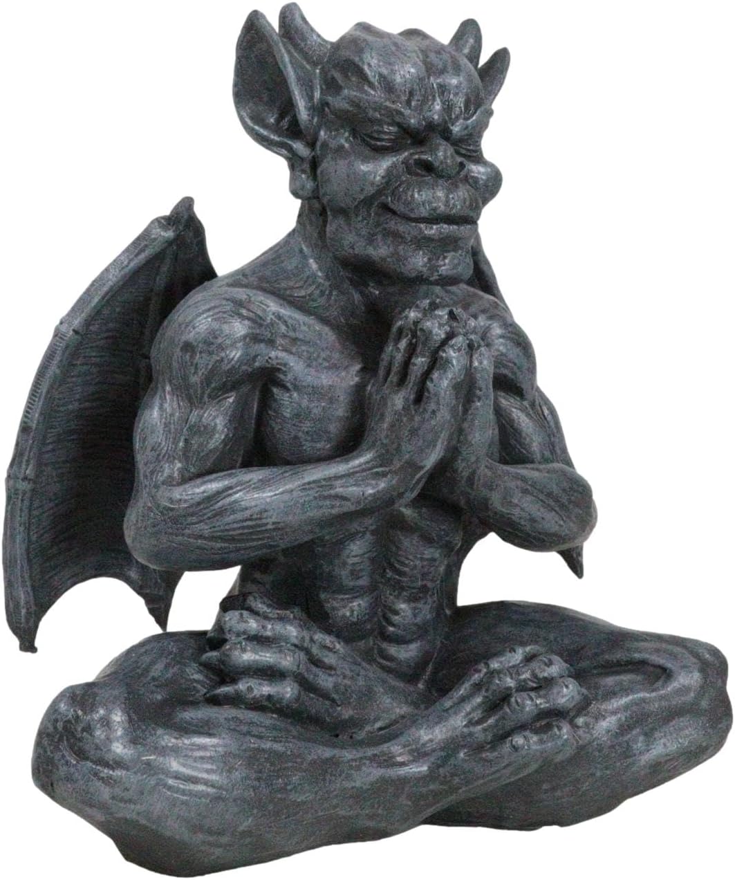 Ebros Horned Gargoyle with Wings in Yoga Meditation Lotus Pose Figurine 6.25 Inch High Thinker Stoic Watchman As Talisman of Protection Renaissance Or Medieval Collectible