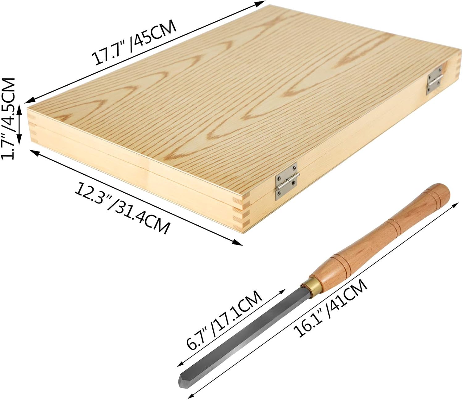 Mophorn Woodworking 8 Pcs Lathe Chisel, Wood Lathe Chisel Cutting Carving HSS Steel, Wood Turning Tools for Hardwood, One Free Chisel (Wooden Storage Case) - - 