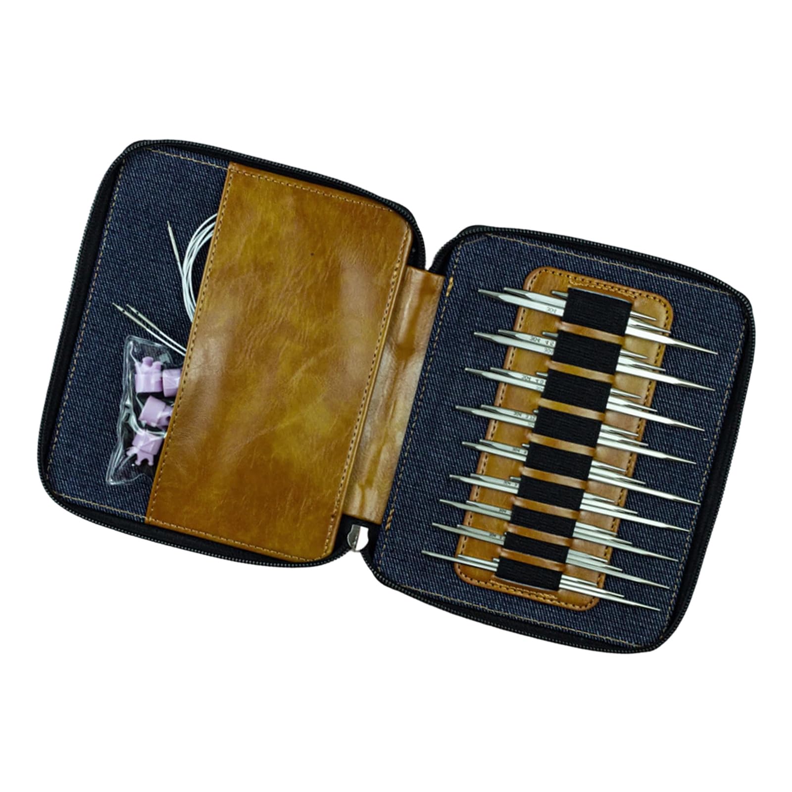 Organizer da cucito metallo in custodia con cerniera per riparazione indumenti domestici, trasporto da viaggio, rammendo tessuti, conservazione cassetti, supporto per ordini da