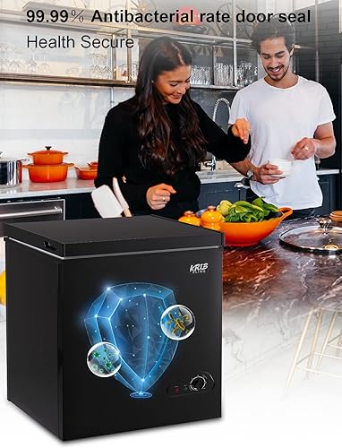 Miniatura 10 de Congelador de pecho Krib Bling 7.0 pies cúbicos ajustable, con cesta de almacenamiento extraíble para casa, cocina, garaje, sótano, color negro