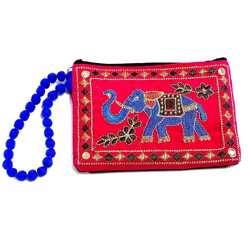 Indian Handmade Multi Color Embroidered Pouchs Bags Money Purses B 78