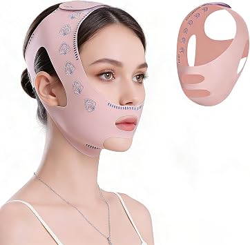 Reusable V Line Lifting Mask, Double Chin Reducer Strap for Women & Men,Face Slimming Band for Anti-Wrinkle Jawline Sculpting & Chin Lift