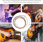 Guitar Strings, Acoustic Guitar Strings Set 6PCS Metal, Replacement Strings, for Beginners Musicians Practice Stage Performance