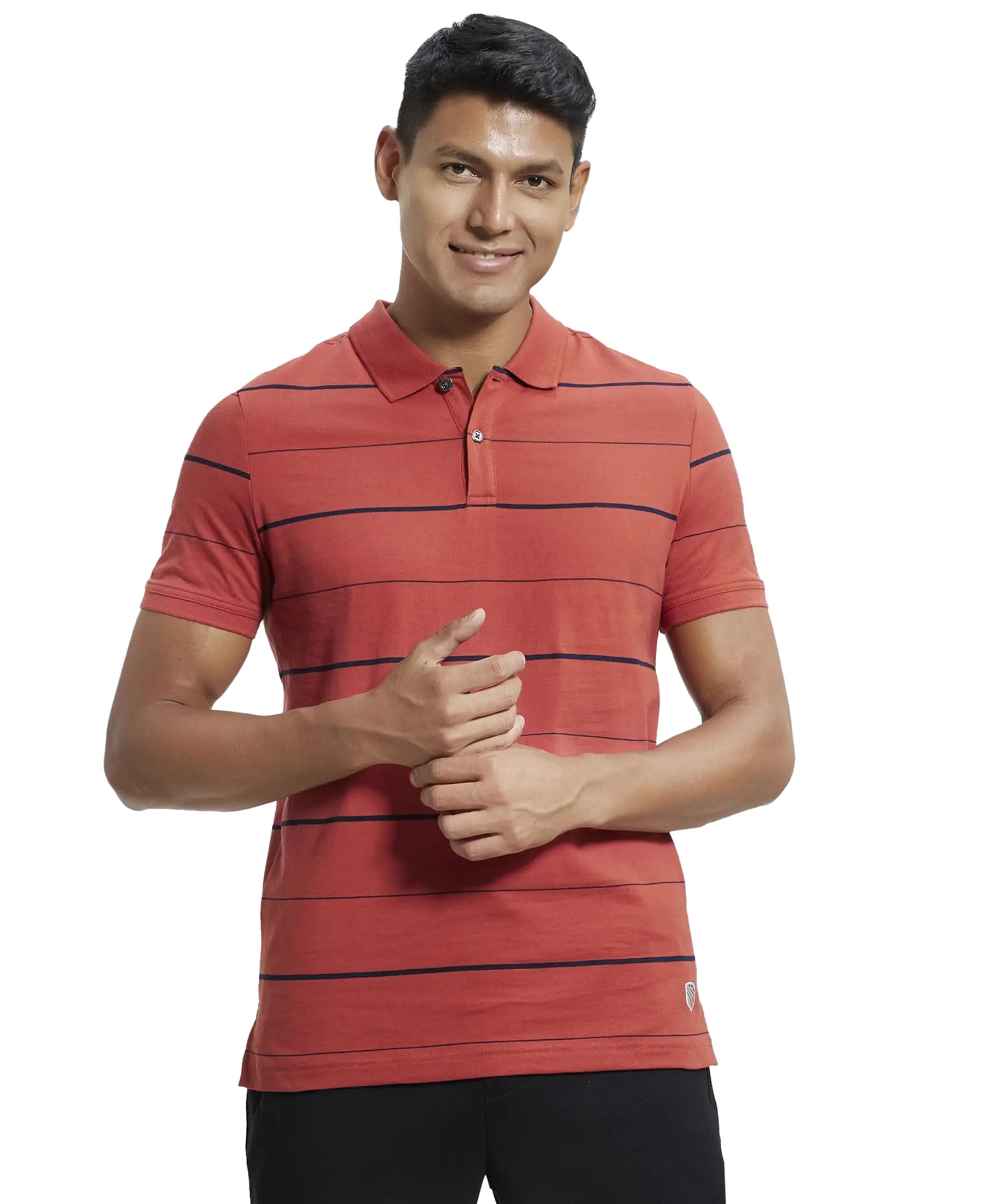 jockey UM15 Men's Super Combed Cotton Rich Striped Half Sleeve Regular Fit Polo T-Shirt-picture-10