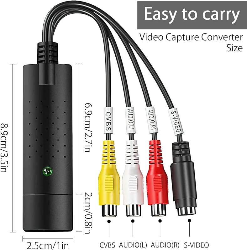 HENGBIRD USB 2.0 Videó Digitalizáló Konverter VHS Kazetta DVD Átalakító Analóg Digitális Adapter Windows Mac Kompatibilis