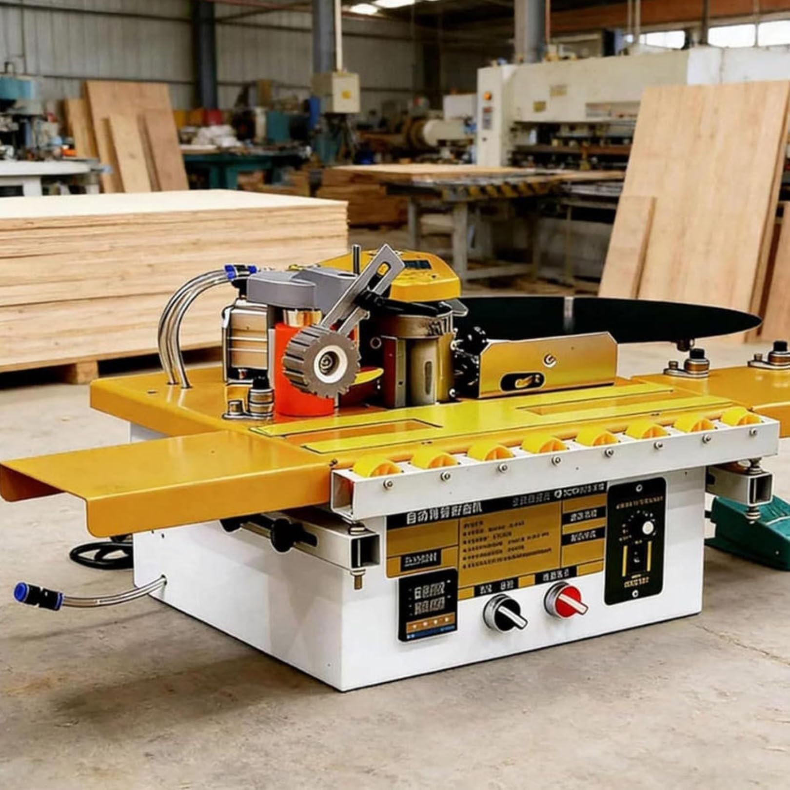 Máquina de bandas de bordes portátil para renovar muebles y paneles con cantos curvos