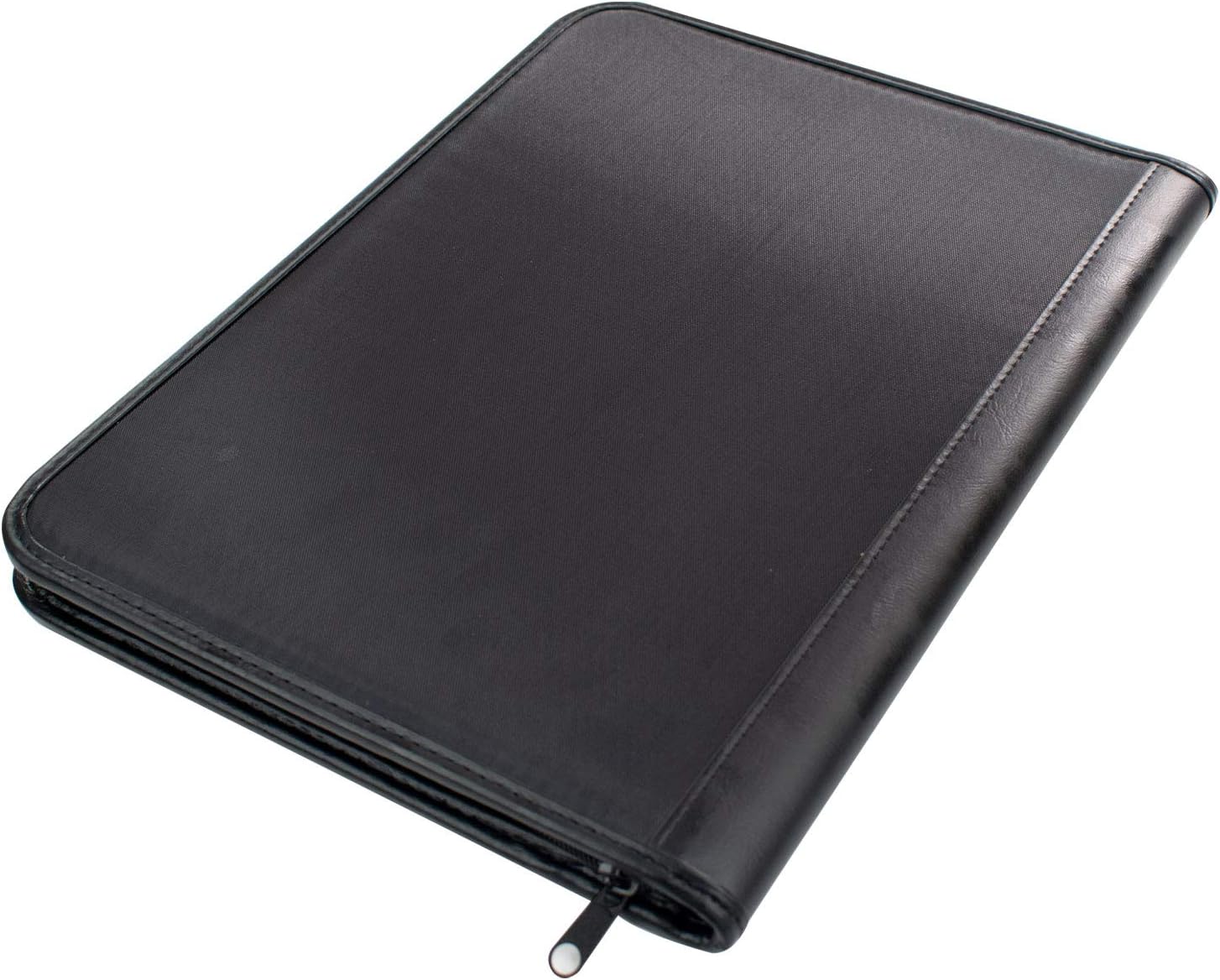 TRIXES Black A4 Executive Conference Folder Leather Look Zipped