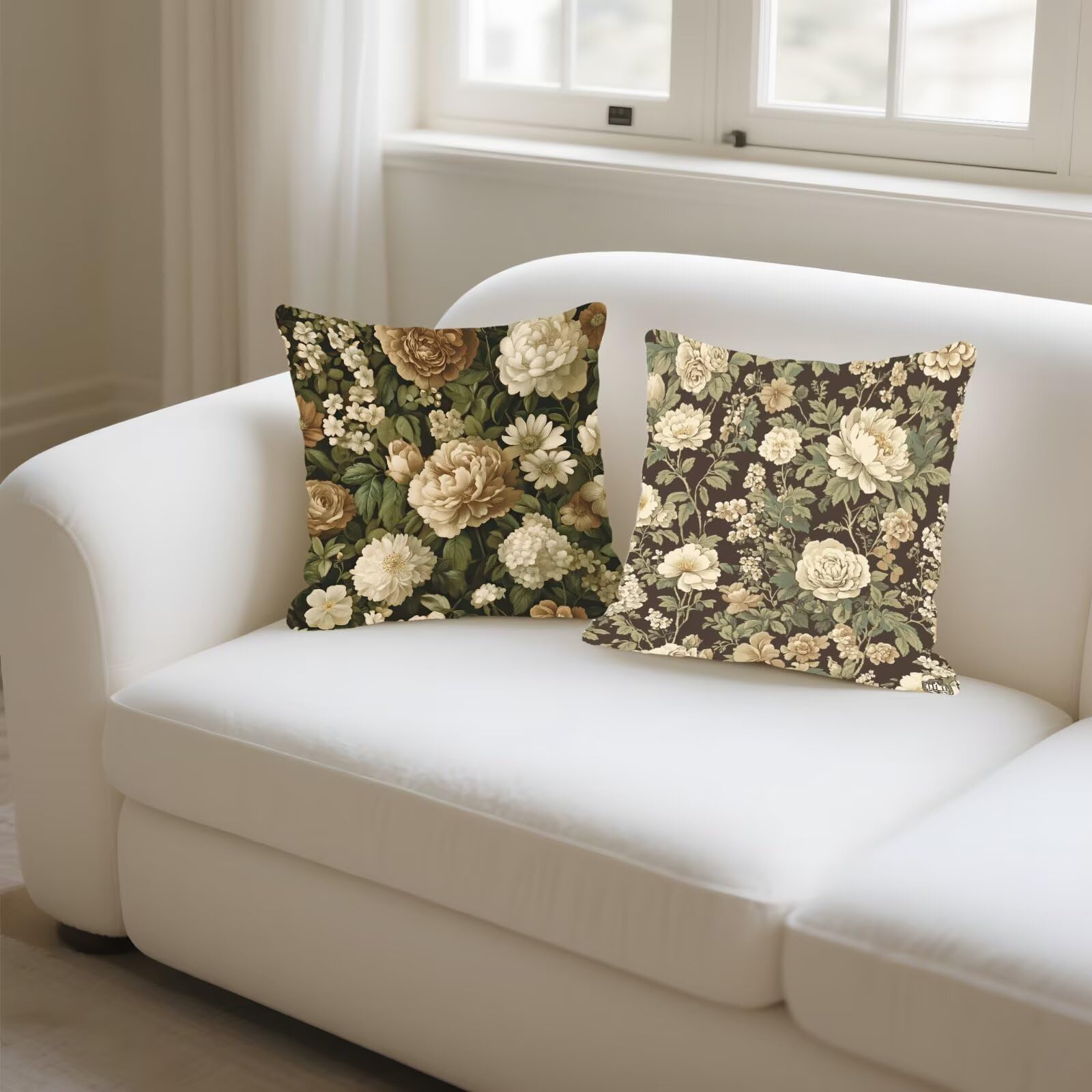 Federe Cuscini Divano 40x40cm, Federa Cuscino Grigio Fiori Quadrati Copricuscini Super Morbido Copri Cuscini Per Divano, Cuscino Decorativo da Esterno Giardini, Per Soggiorno Camera Divani Sedie P-315