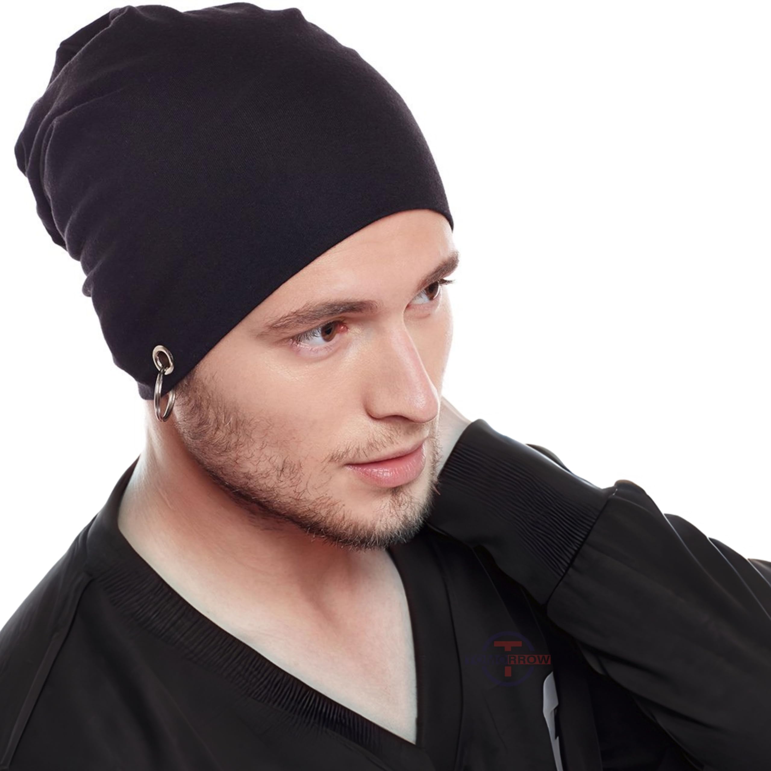 Buy Tomorrow Slouchy Beanie Cap with Ring Knitted Cotton, Skull