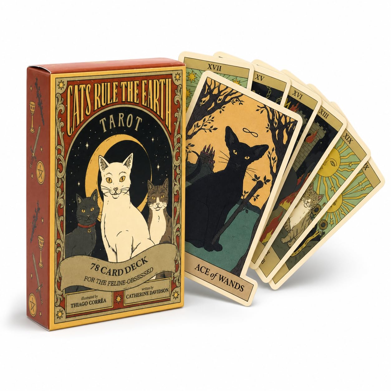 Cat Tarot Cards Deck for Beginners – 78-Card Pocket Fortune Telling Game