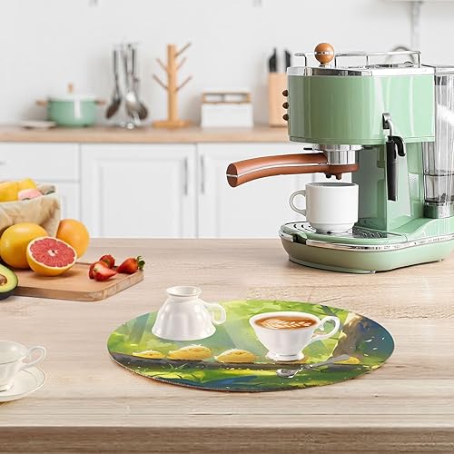 Miniatura 6 de ZRWLUCKY 3 Pcs Absorb Water Trivet Table Runner for Hot Dishes 15in Cotton Thread Weave Kitchen Hot Pads for Teapot Modern Farmhouse Decor Forest