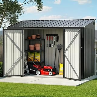 Giantz Galvanised Steel Garden Shed, Outdoor Storage Shed with Double Hinged Doors, Corrosion Resistant, Lockable, Easy As...
