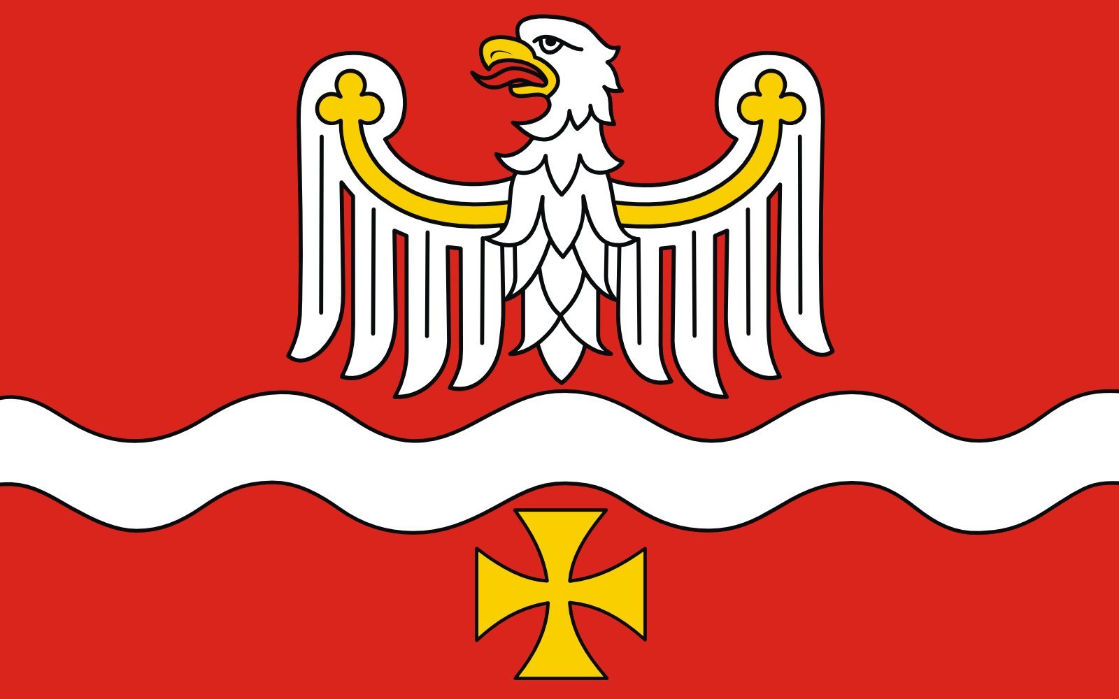 Drapeau de Wysokie Mazowieckie officiel grand format pour mât extérieur