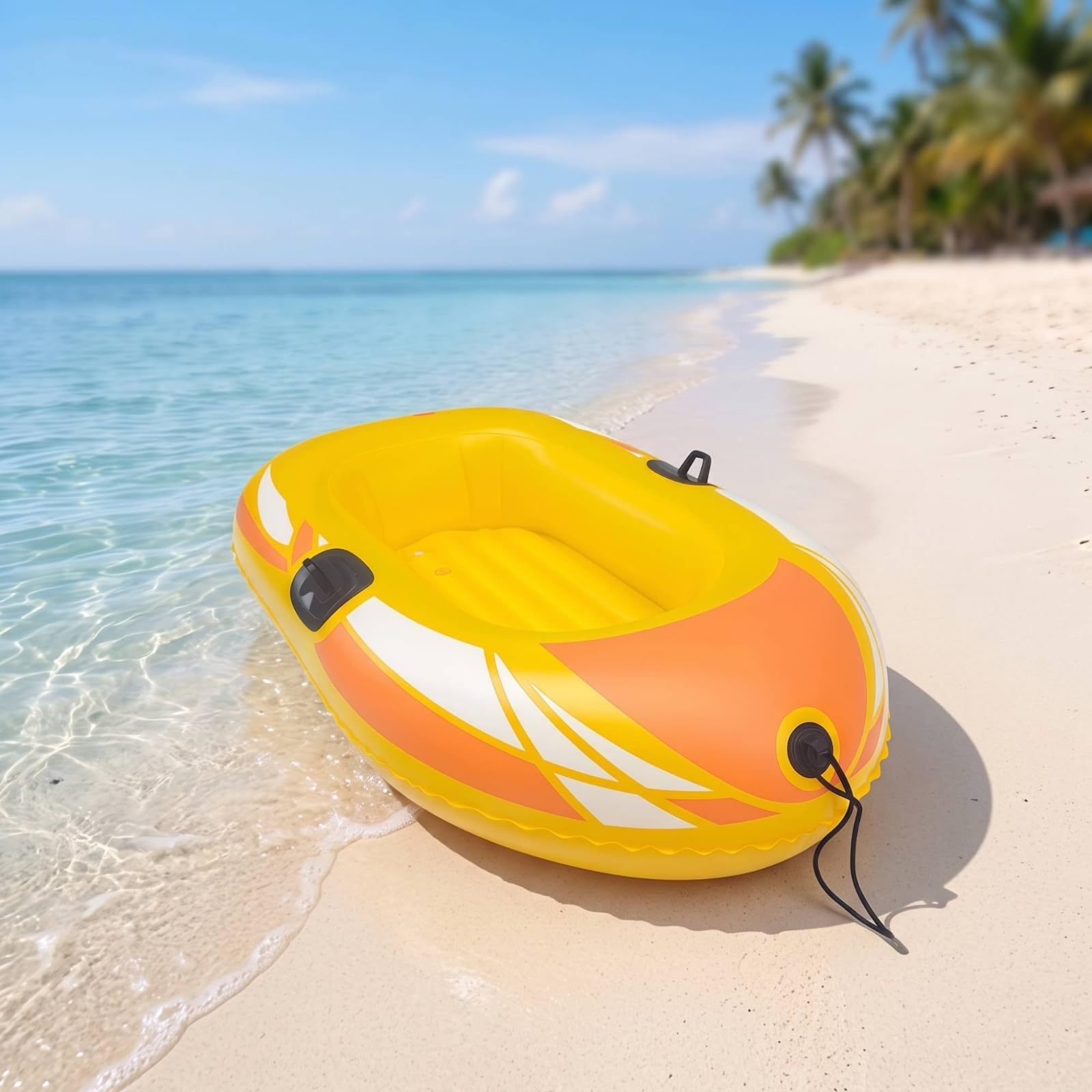 Inflable con Resistente Balsa, Style to 5, Naranja Y Negro