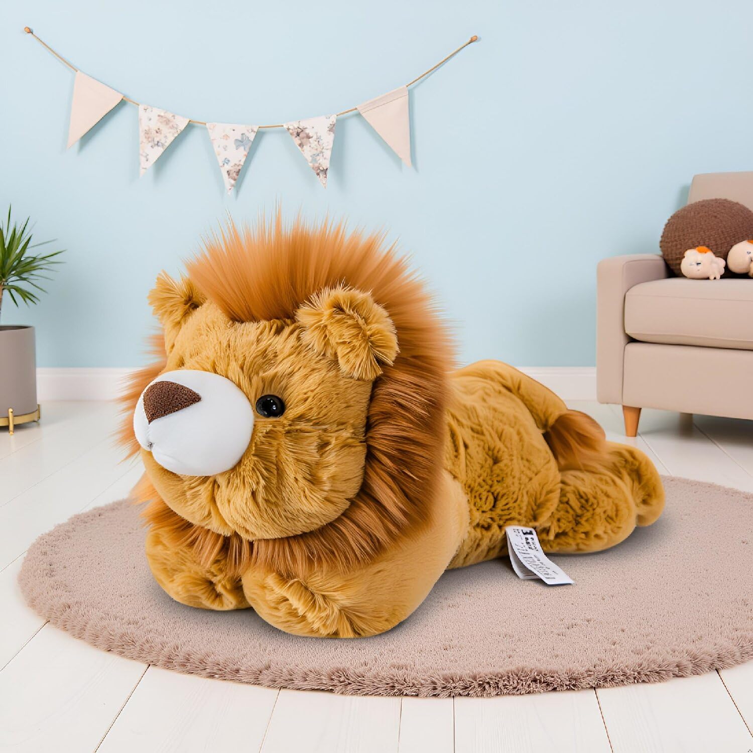 Gisqis Lion Plush Toy Cuddly Lion Teddy Giant Plush Animals Weighted Stuffed Animal Soft Toy Cute Plushies Pillow Birthday for Kids