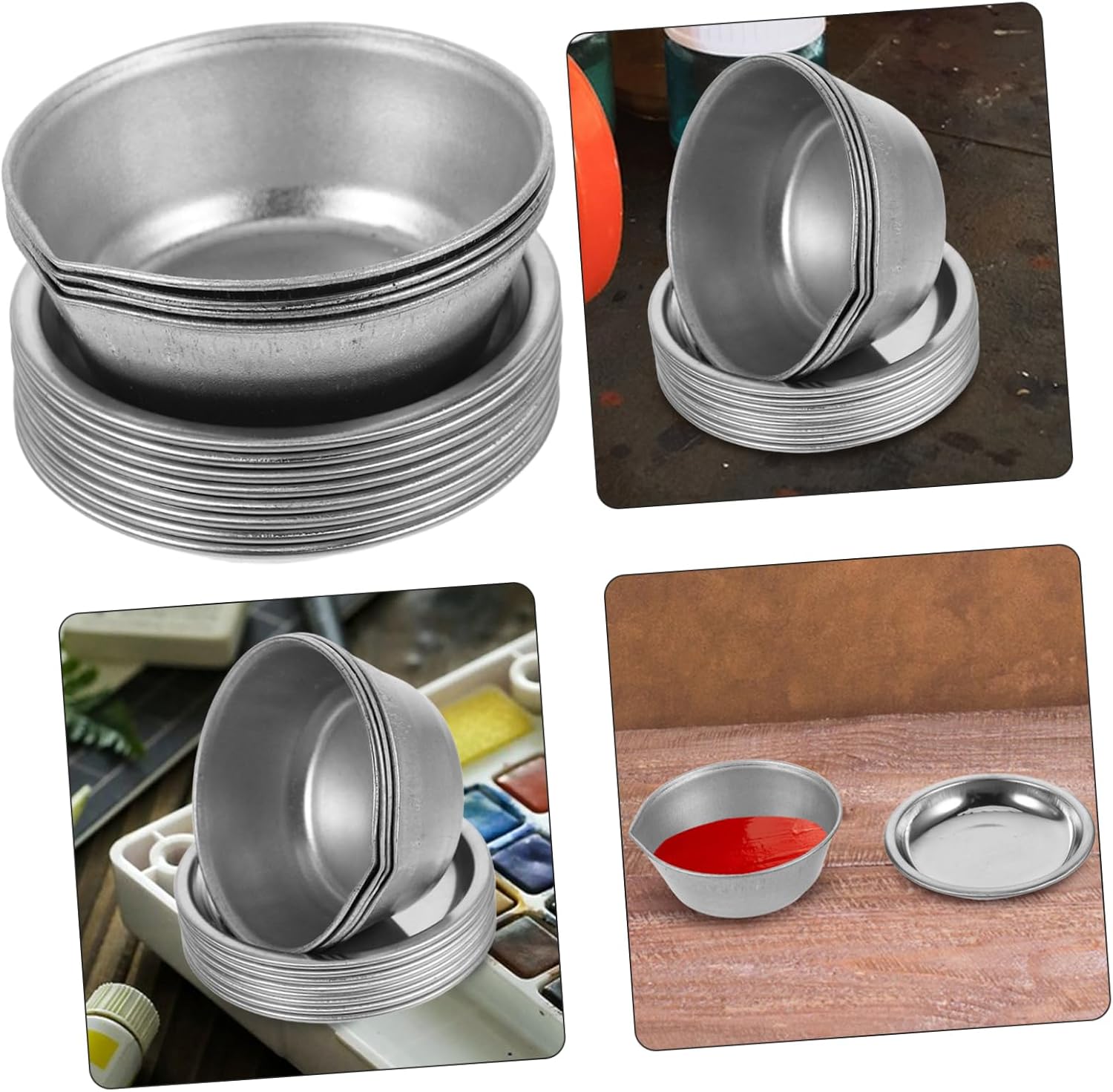 Mixing Palette Iron Paint Tray with Spout for Scale Models
