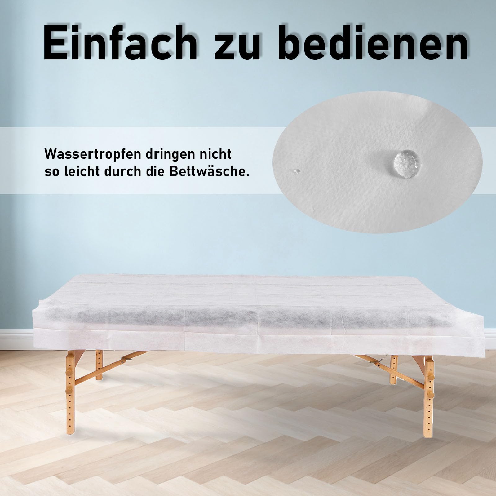 Sábanas Desechables, 100 Piezas 80 x 180cm Sábanas no Tejidas, Desechables Camilla Masaje, Para uso en Salones de Belleza, Residencias de Ancianos, Blanco