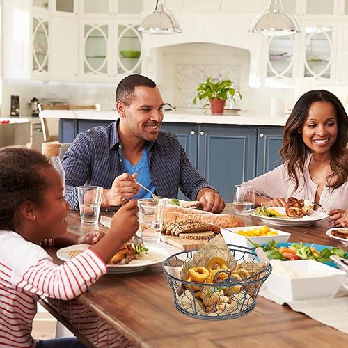 Miniatura 3 de Cesta de huevos de alambre de metal para recolectar huevos frescos 3 piezas organizador de almacenamiento colgante multifuncional para encimera,